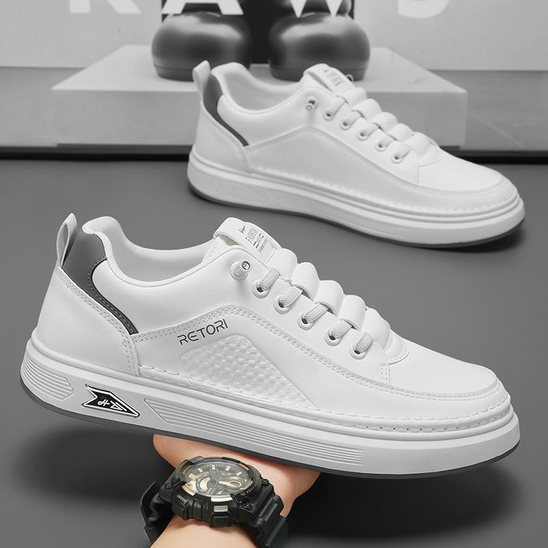Spring Men's Shoes New Breathable Little White Shoes Men's Trend Versatile Platform Sports Shoes Casual Leather Shoes Board Shoes Trendy Shoes