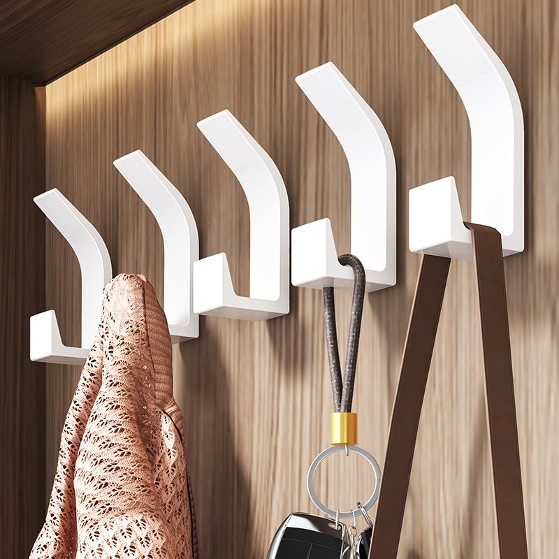 No Punching, High and Low Hooks, Viscose Behind the Door, Paste Hanging Clothes Rack, Wall Load-bearing Bathroom Storage, Adhesive Hook Wall Hanging