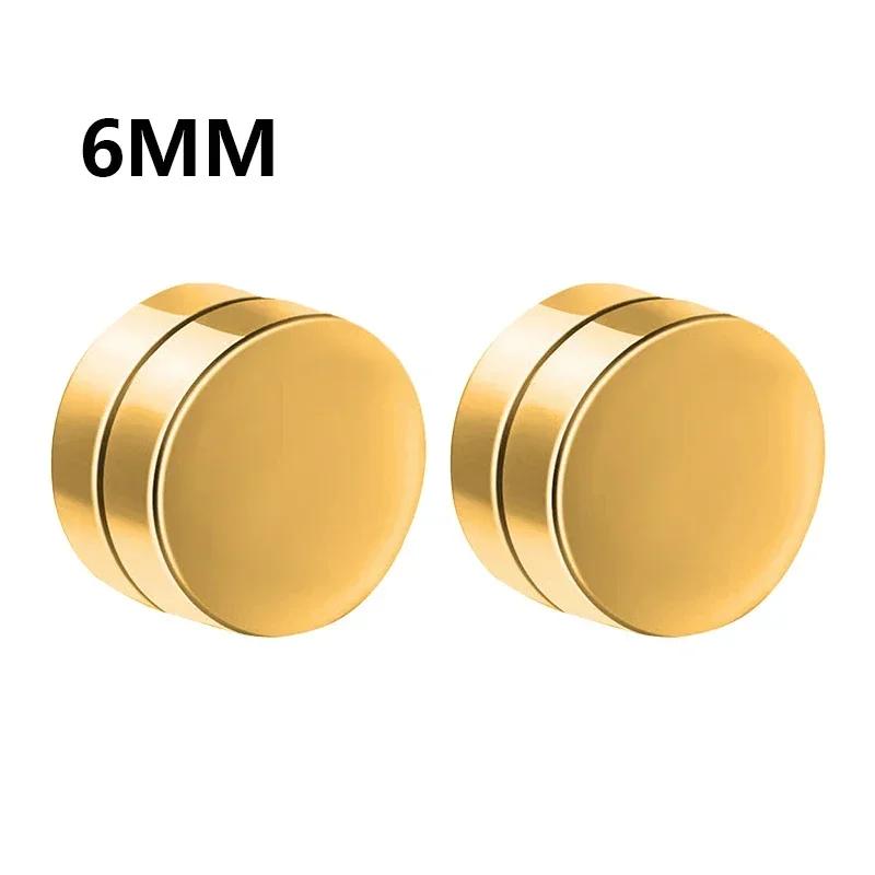 1Pairs Crystal Strong Magnetic Ear Stud Clip Earrings for Men and Women Punk Round Zircon Magnet Earrings Non Piercing Jewelry