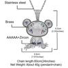 European and American Popular Color Frog Pendant with Copper Inlaid Zircon and Full Diamond Men's Hip-hop Necklace