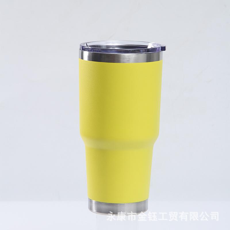 European And American 30Oz Car Cup Pro 304 Stainless Steel Vacuum Color Spray Belly Cup, Portable Car Cup