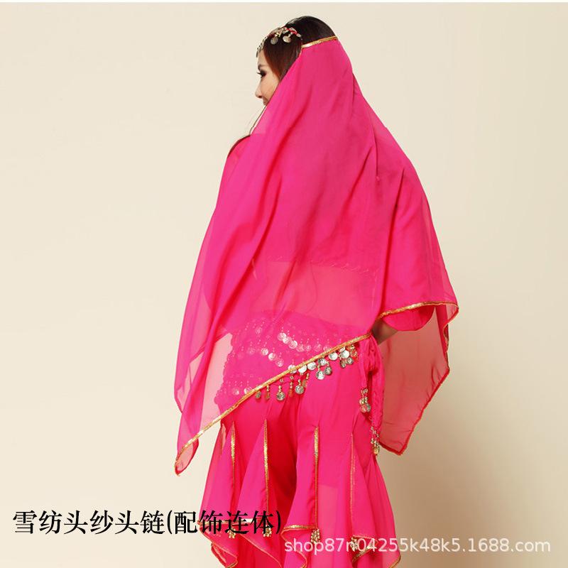 Indian Dance Costume Accessories: Belly Dance Headwear & Chiffon Coin Scarf