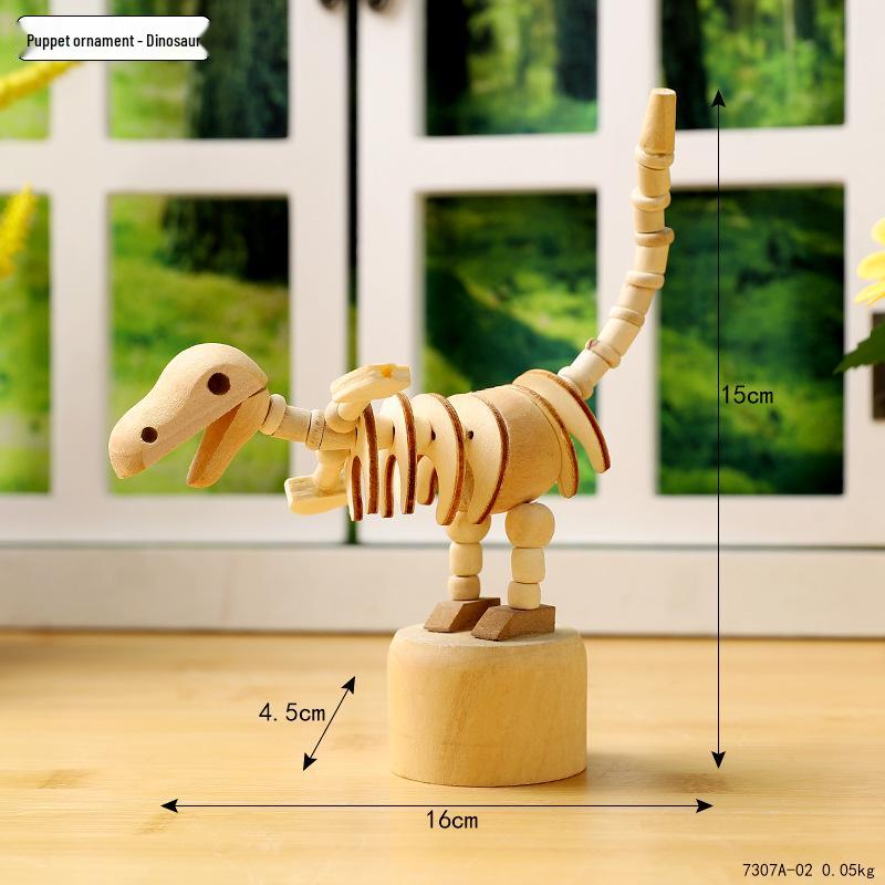 Handmade Wooden Articulated Puppet Ornament - DIY Craft Gift for Desktop Decoration