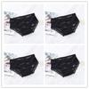 Girls' Sexy Lace Briefs Breathable Underwear with Butterfly Knot Carved Mid Air Waist Knickers Solid Color Women's Triangle Panties