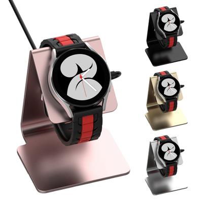 Support de chargeur, surface lisse et polie, en acier inoxydable, stable et anti-secousses, compatible avec Samsung Galaxy Watch 6 et Watch 5, accessoires pour montres connectées.