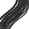 32-62 stk natursteinperler svarte obsidian runde perler for smykkelaging DIY armbånd halskjede
