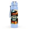 1PC Vintage Fathers Day Badge 750ml Color Plastic Sports Water Bottle Leakproof Flip Straw Lid Suitable for Sports Office Home Use