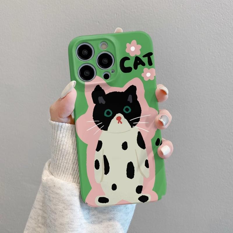 Fun Standing Cat Is Suitable for Apple 15Promax Mobile Phone Case 16PRO Cartoon 14 Film 13 Hard Case 12 Japan and Korea