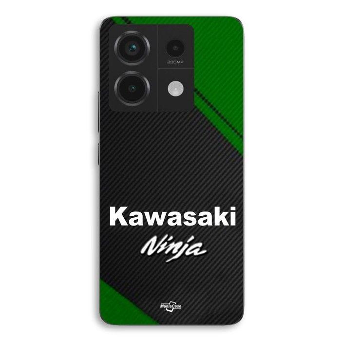 Coque de téléphone - MANIACASE - Xiaomi Redmi Note 13 Pro 5G - Silicone TPU - Noir - Kawasaki Ninja Moto