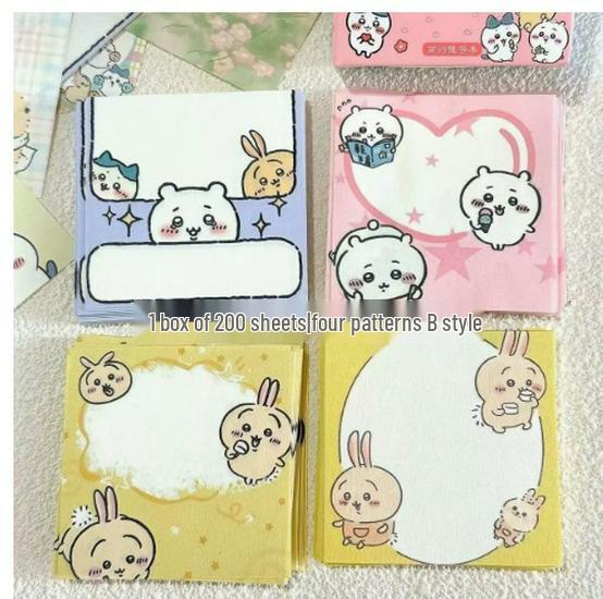 

Милий блокнот для записів Chiikawa без клейкої основи - Відривний блокнот та книга наліпок для рук для студентів