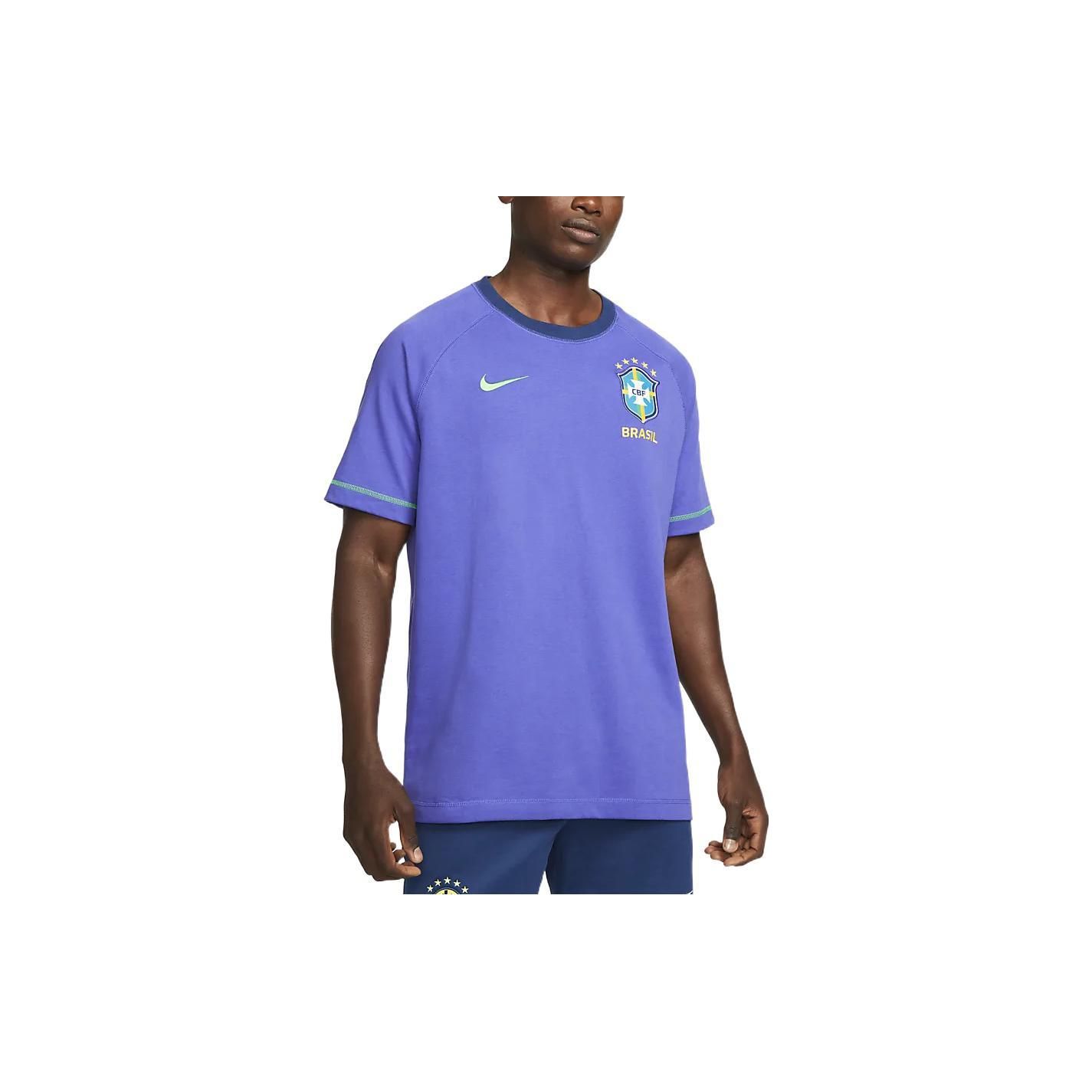 

Nike Logo Print Badge Crew Neck Short Sleeve T-Shirt Men Tops Blue DN1058-431 L
