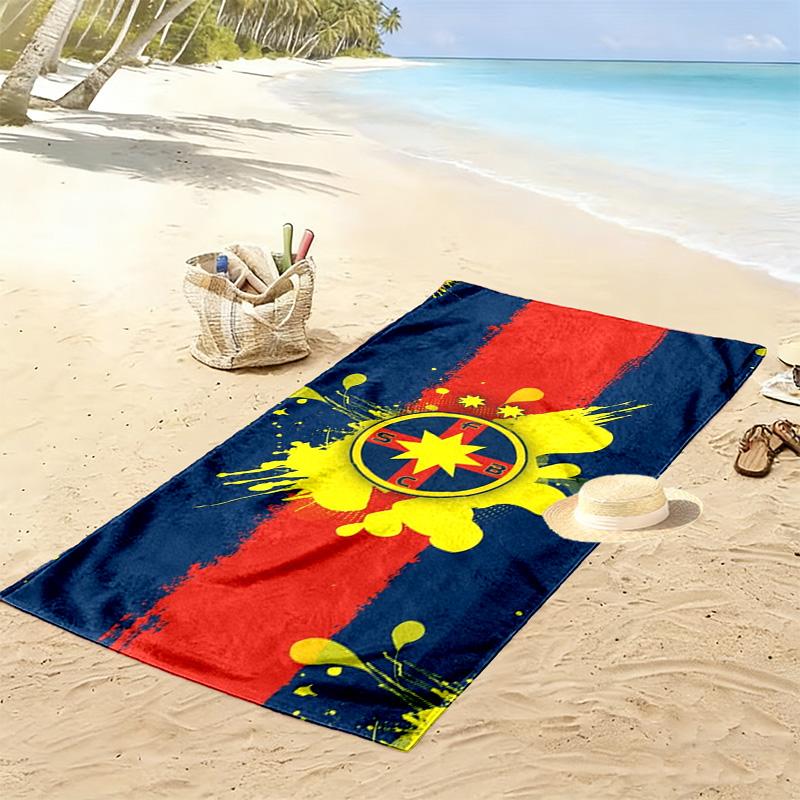Fcsb Steaua Print Beach Towel, Large Soft Quick Dry Towel for Beach Camping Swimming