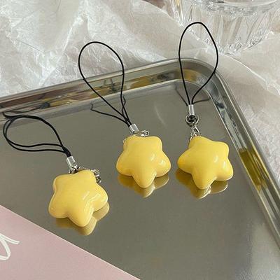 Kawaii Color Pentagram Resin Pendant Phone Lanyard Backpack Charms Ins Pendant Earphone Case Accessories Creative Couple Gifts