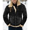 New Fur Integrated Men's Coat Thickened Lamb Wool Medium and Long Imitation Leather Velvet Jacket
