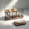 5pcs/set Non Slip Countertop Hands Soap Bottle Toothbrush Holder Bathroom Organizer Set  for Hotel