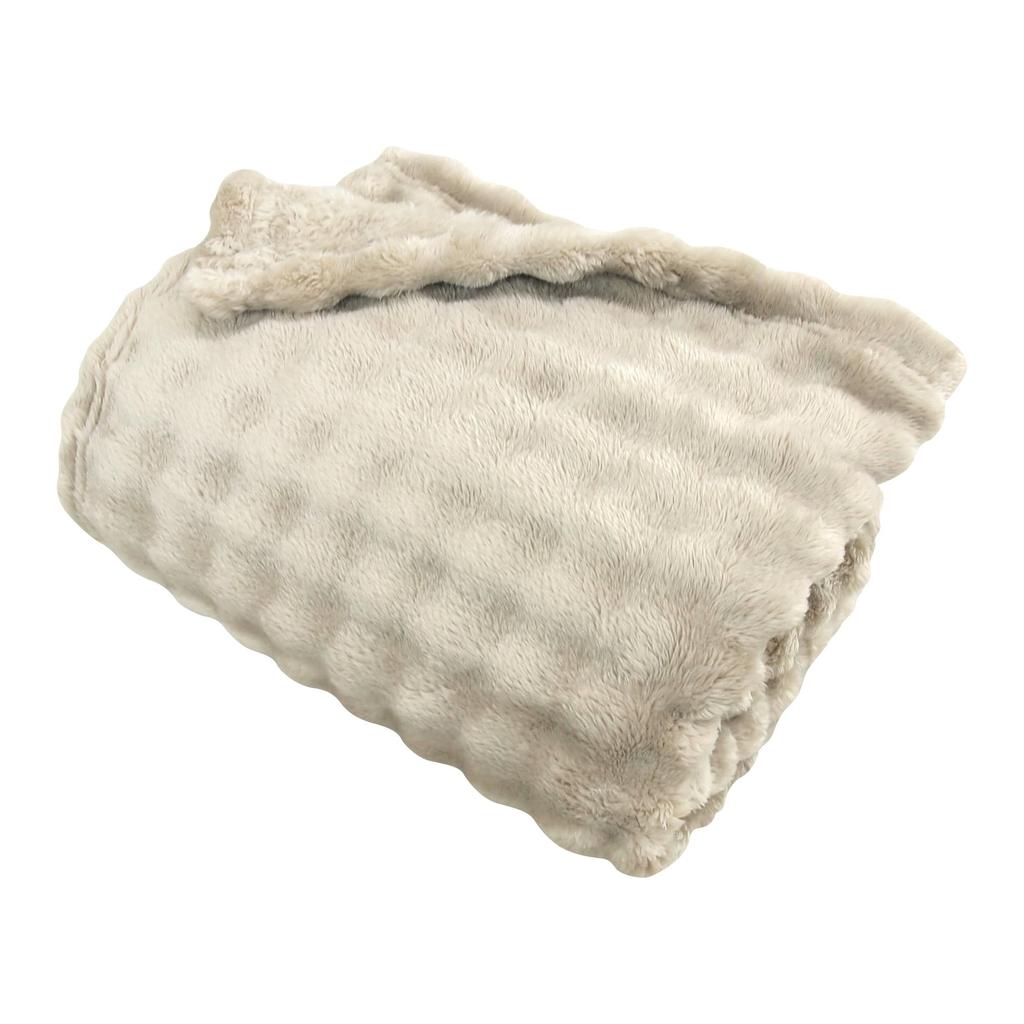 Rivere Half Fluffy Warm and Stylish for Fall and Winter Blanket, Flannel, Warm, Washable, (Grey Beige)