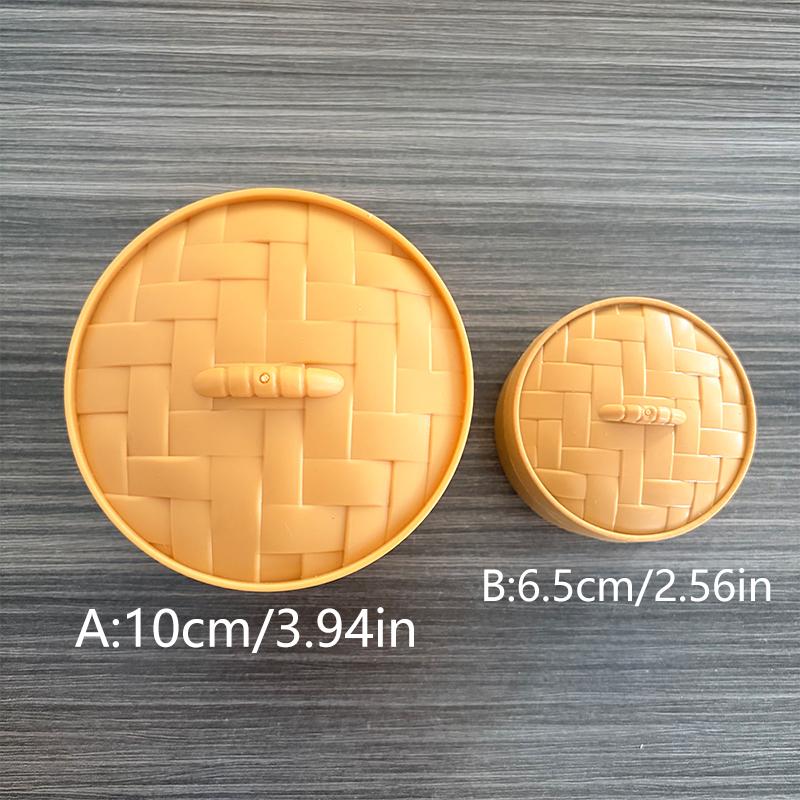 Simulation Dumpling Squishy With Steamer Bun Set Soft Stress Relief Squeeze Toy Anti-Stress Sensory Decompression Fidget Toy