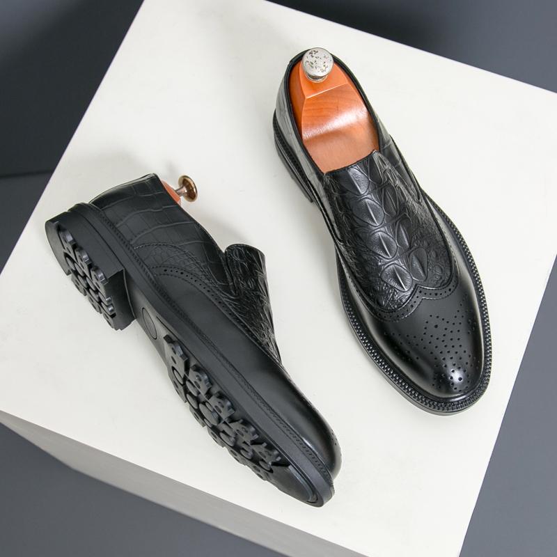 Fashion Spring Autumn Men Dress Shoes Fashion Leather Slip-on Men's Casual Shoes British Style Business Office Footwear Formal Shoes Man