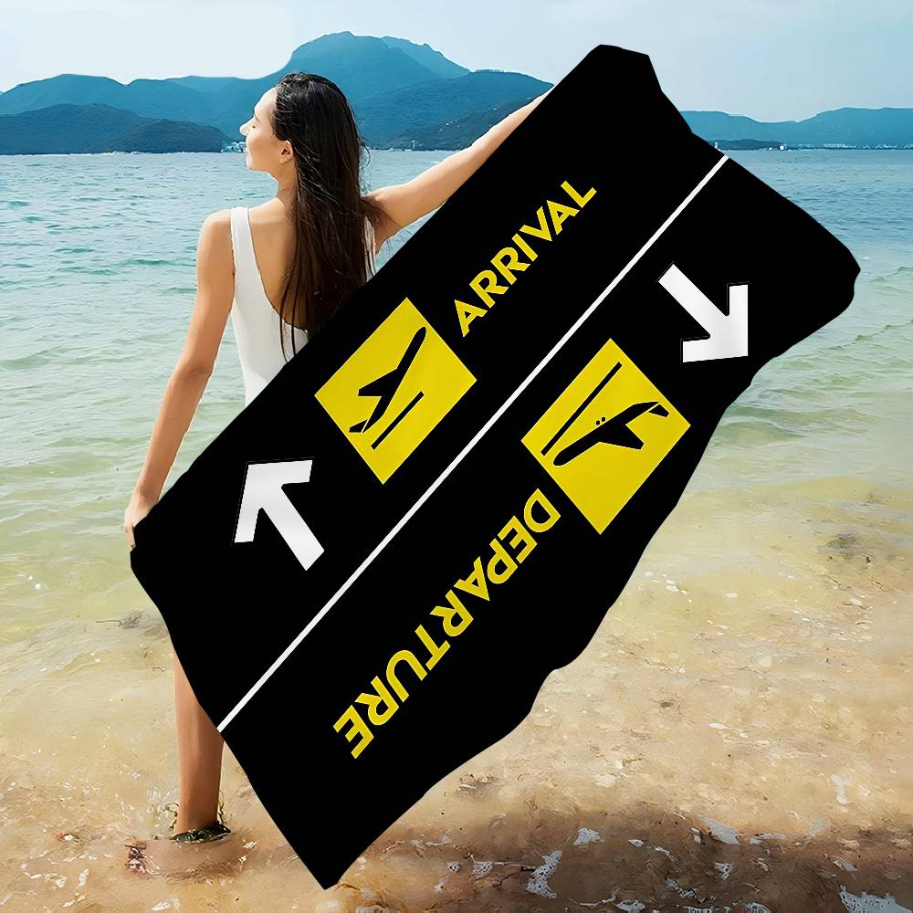 Manta de Microfibra Pista de Aeropuerto Secado Rápido Toallas de Playa Impresión Oversize Super Absorbente Manta Toalla de Piscina