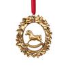 Resin Holiday Decoration Retro Golden Christmas Tree Ornament, Bell Wreath Horse Stocking Window Classic Ornaments Locomotive Pinecone Hanging Decor,