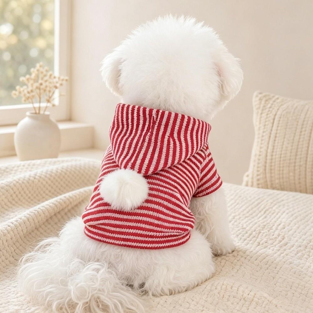 Breathable Dog Striped Hooded Hoodie Warm Cat Sweater Cute Puppy Sweatshirt Spring Autumn