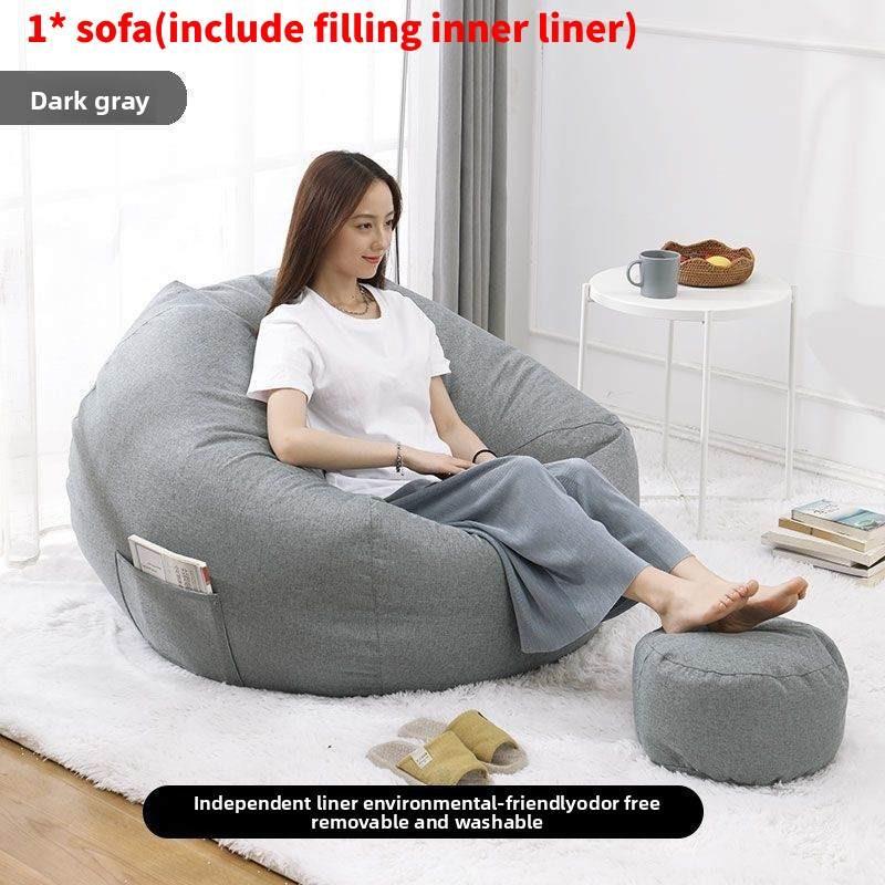 Large Seat Bean Bag Comfortable Lazy Sofa Chair Linen Lounger Couch Tatami Gift