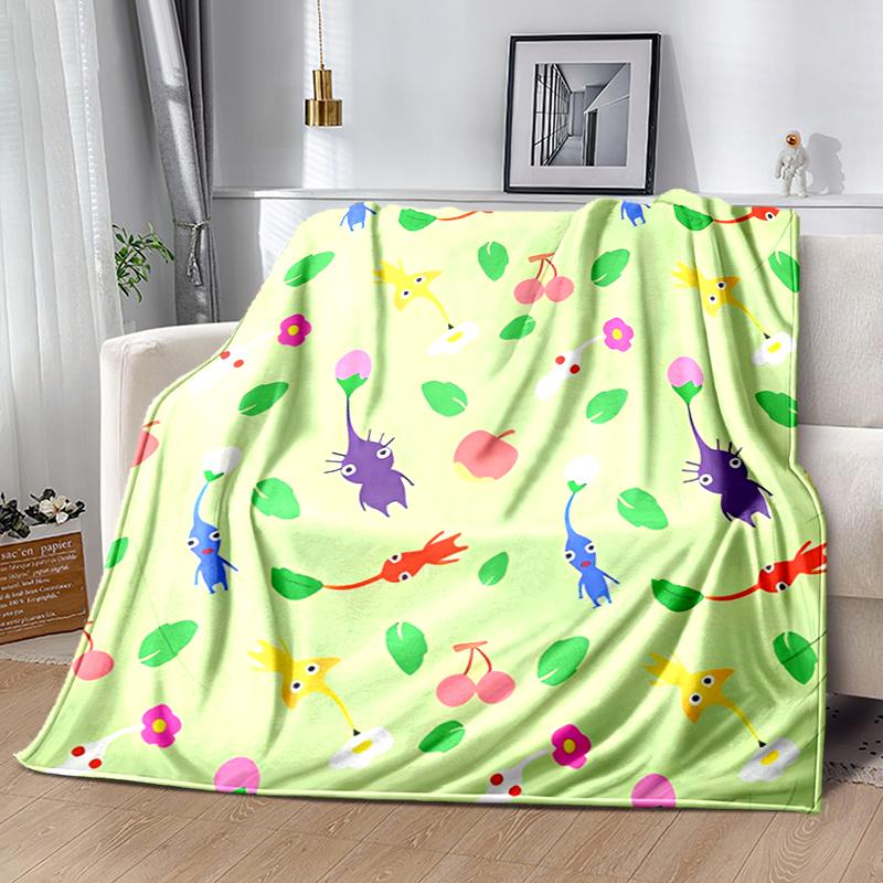 1 manta con diseño de estampado Pikmin, manta ligera para sofá, cama - Suave y cálida, regalo para todas las estaciones como Navidad, Halloween
