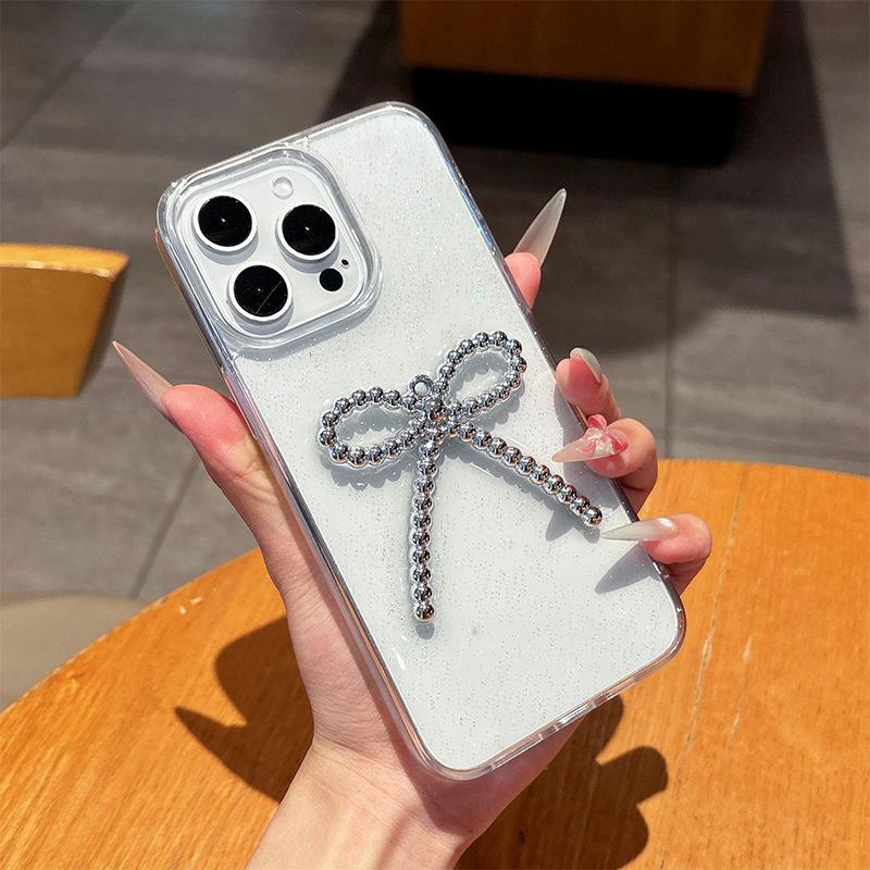 

Three-dimensional Glitter Transparent Mobile Phone Case for IPhone17promax Anti-fall for Apple 16 Fresh 15plus Female For iPhone 17Promax