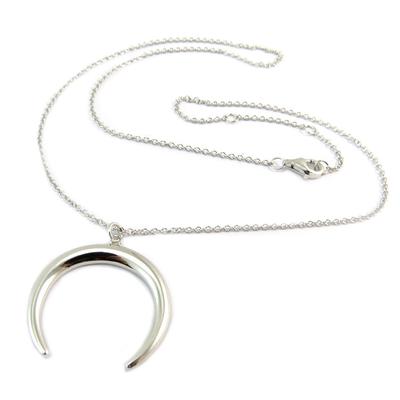 [P6898] - Rhodium-plated Silver 'Boho' Necklace - 25x25 Mm