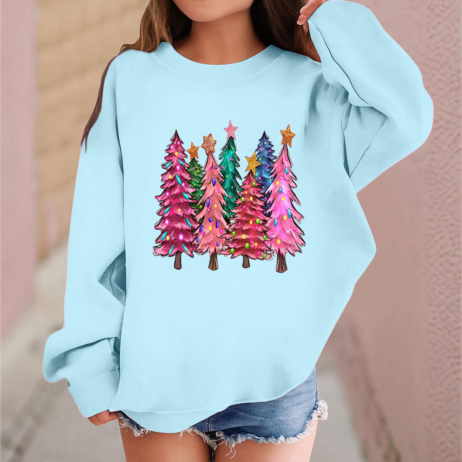 

Детский модный повседневный пуловер с длинными рукавами и свободного кроя с рождественским принтом 120