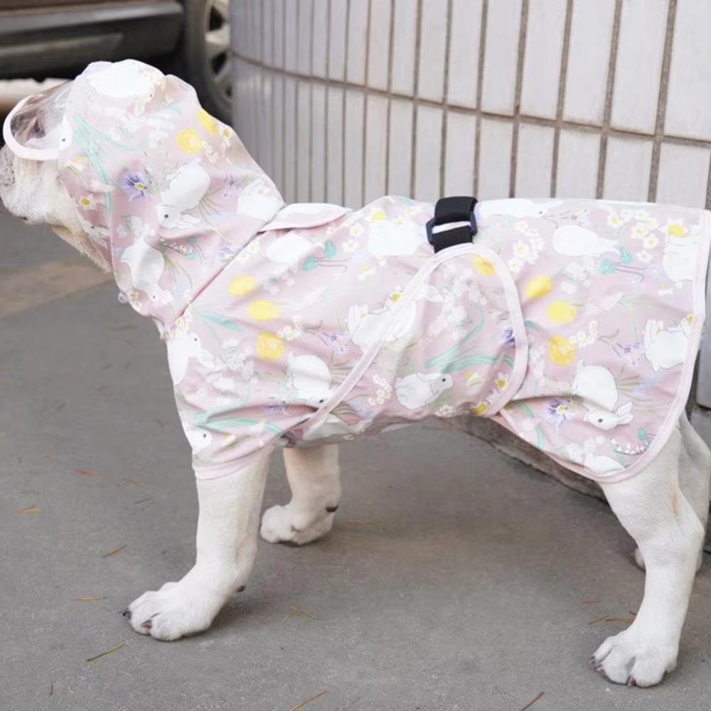Transparent Brim Dog Rain Poncho Fluorescent Pet Rain Jacket Dog Clothes Dog Raincoat  Corgis