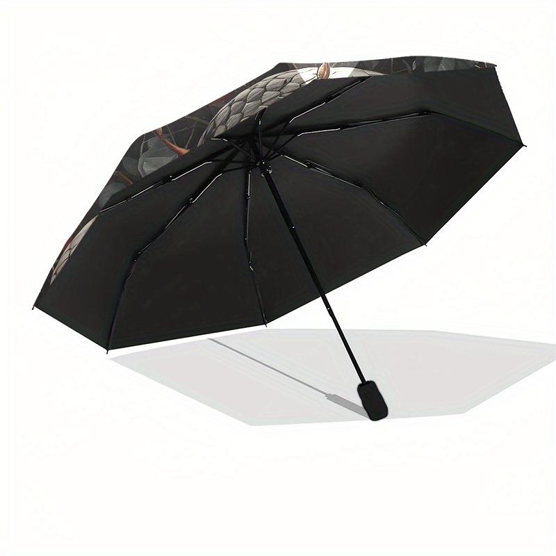 1pc Snake and Roses Circular Artwork Umbrella with Plastic Handle,Suitable for All Seasons Home Travel Outdoor UmbrellaM1296