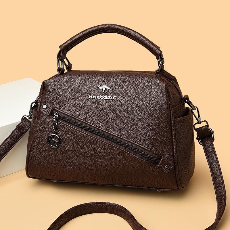 Women's solid color new bag, free premium practical shoulder bag, messenger bag, multi-compartment portable women's bag