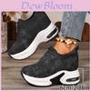Casual Denim Platform Sneakers With Zipper Closure For Womens Autumn Walks