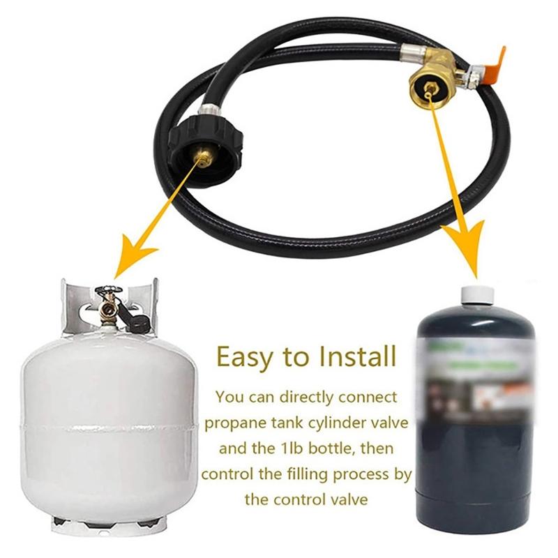 Upgraded Propane Refill Adapter Hose for 1lb Tanks Extension Propane Refill Hose with Control Valves Propane Tanks
