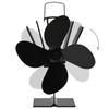 Heat Operated Stove Fan 4 Blades Black