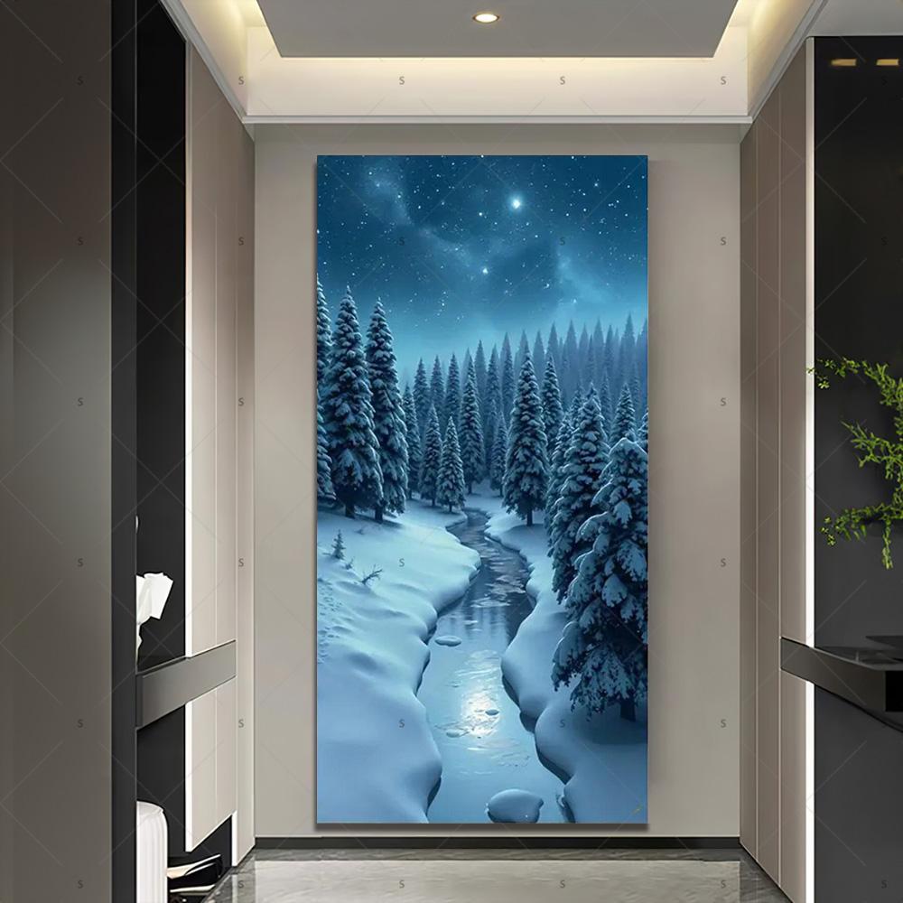 Copertura per Porta Scena Invernale con Neve Sfondo Fotografia Foresta Bianca Forniture Decorazioni Festa di Natale Interno Esterno