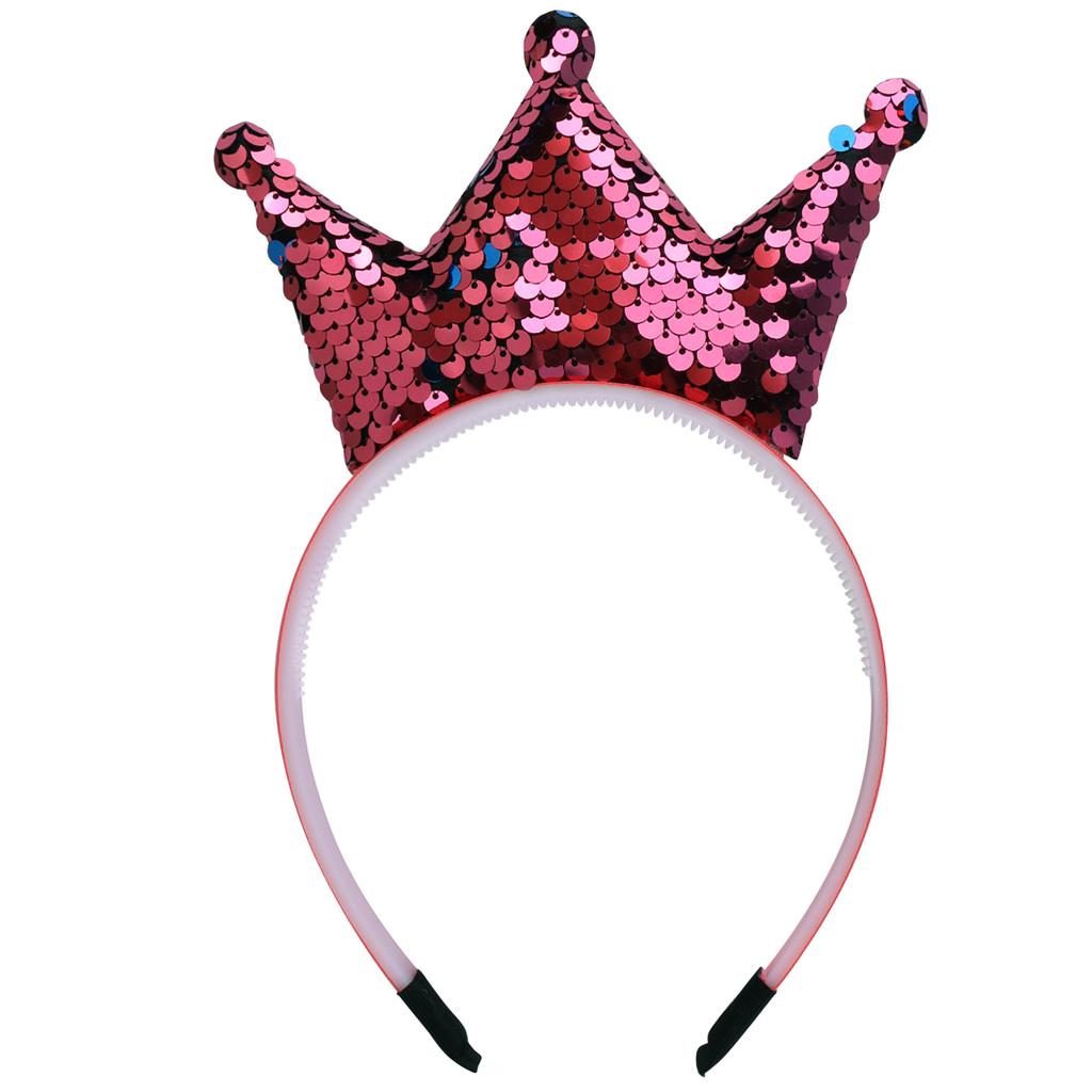 Sequins Crown Headband Girls Hair Bands Glitter Crowns Hair Hoop Women Hair Accessories for Party Favors Headdress Gift