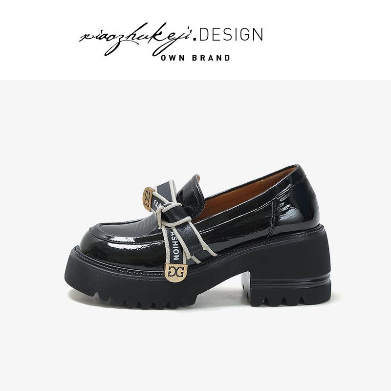 Кожаные женские новая тенденция женские универсальные туфли Мэри Джейн JK на платформе одинарные туфли 34 8798₽