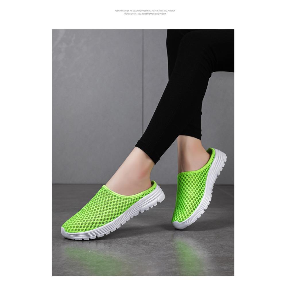 Damen Slip-On Freizeitschuhe Atmungsaktives Mesh Halbschuhe Weiche Sohle Bequeme Gehschuhe Übergröße Leichte Alltagsschuhe