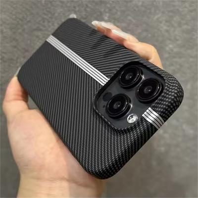 Ultra Thin Armor Carbon Fiber Plastic Bumper Case For iPhone 16 15 14 13 12 11 Pro Max Plus Shockproof Protective Hard Cool Cover