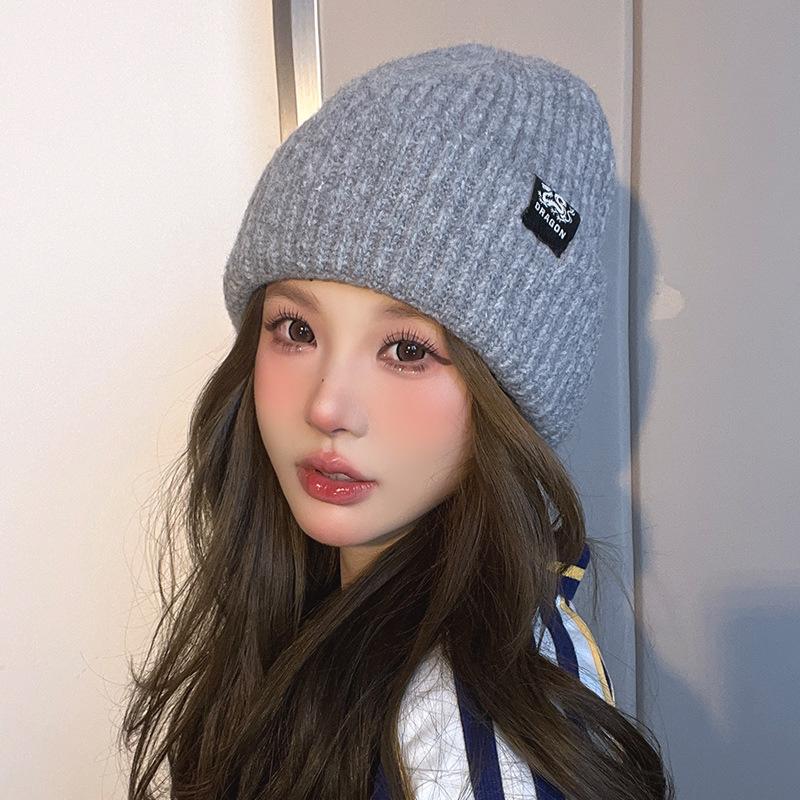 All match Warm Wool Hat Outdoor Cold Protection Ear Protection Cold Hat Showing Face Small Knitted Hat Pullover Cold Hat