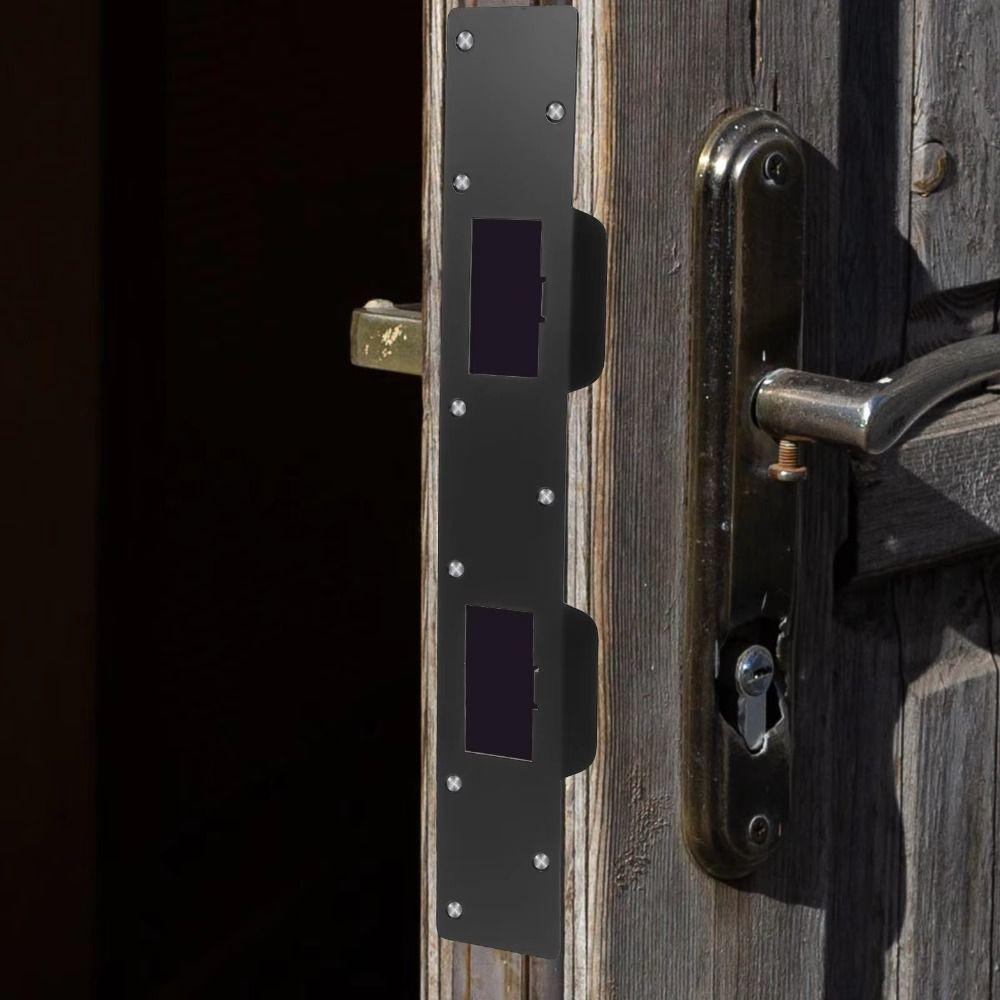 Metal Door Strike Plate Double Holes Heavy-Duty Reinforcement Plate  Door Handle