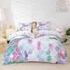 Erosebridal Mermaid Tail Bedding Set,Nautical Sea Animal Duvet Cover Twin Size for Kids Child,Fish Scale Sparkle Sequins Comforter Cover Oce