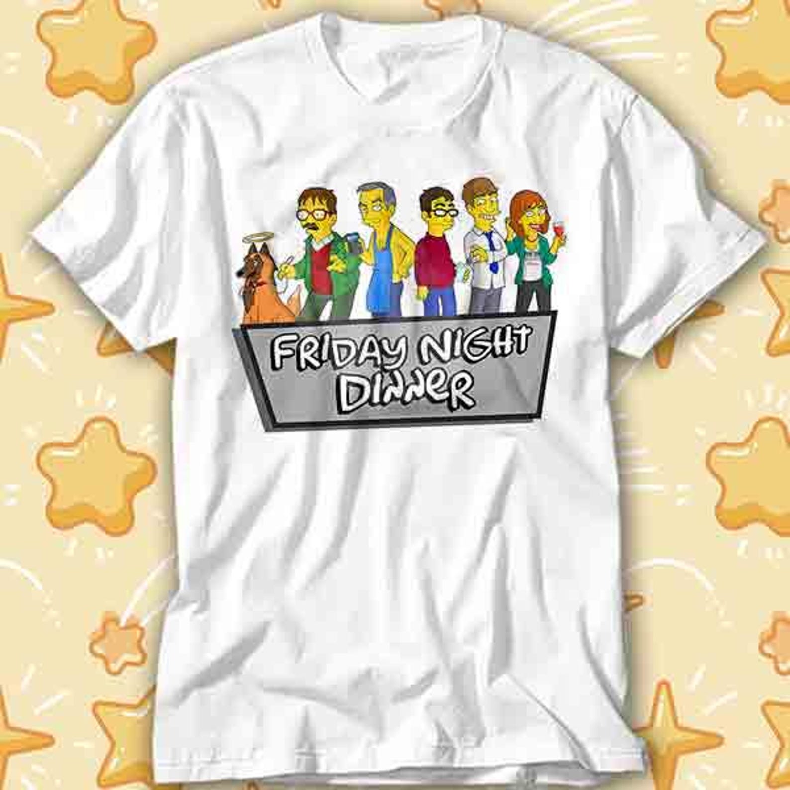 Friday Night Dinner Funny Comics Caricatures Jim Bell Shalom T-Shirt 461 2XL