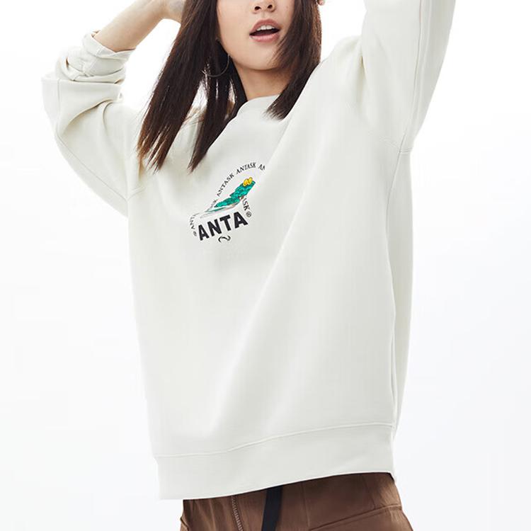 Anta Sports Life Series Letter Plant Print Knit Sweater Unisex Sweater Dusty-Grey 172328719-4