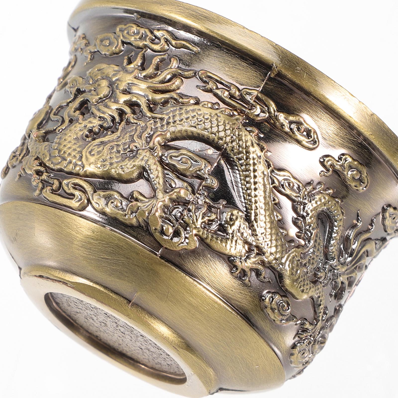 

Chinese Style Bronze Dragon Phoenix Tea Cup Retro Zinc Alloy Coffee Latte Mug Decorative Portable for Home Office other