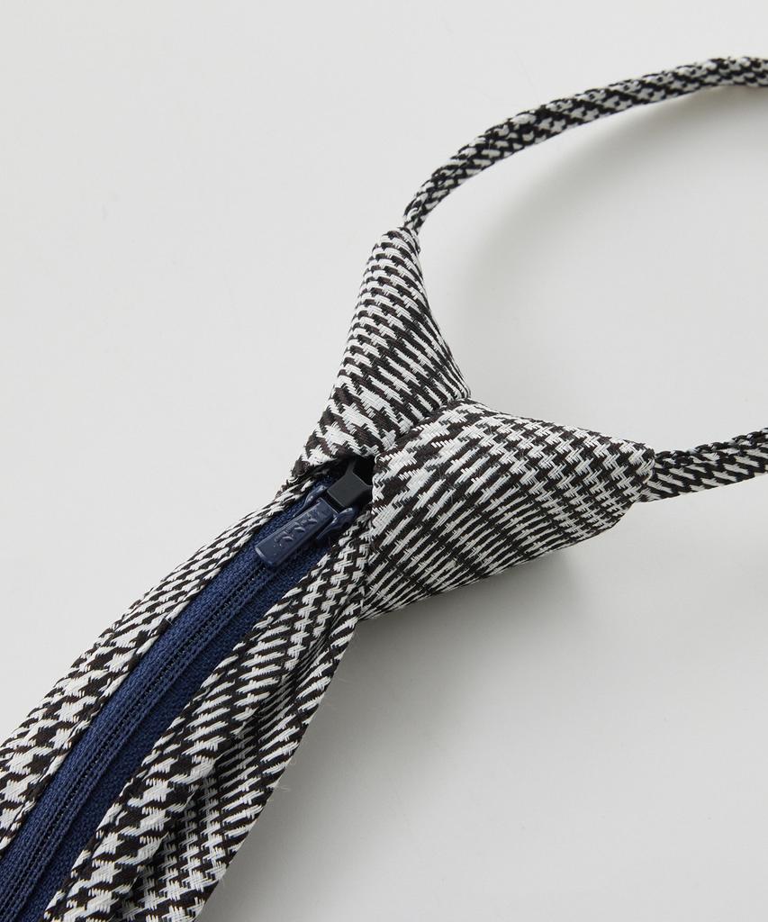 STCO Vibe Shift Check Slim Zipper Tie_White _Lntxz83Tcw
