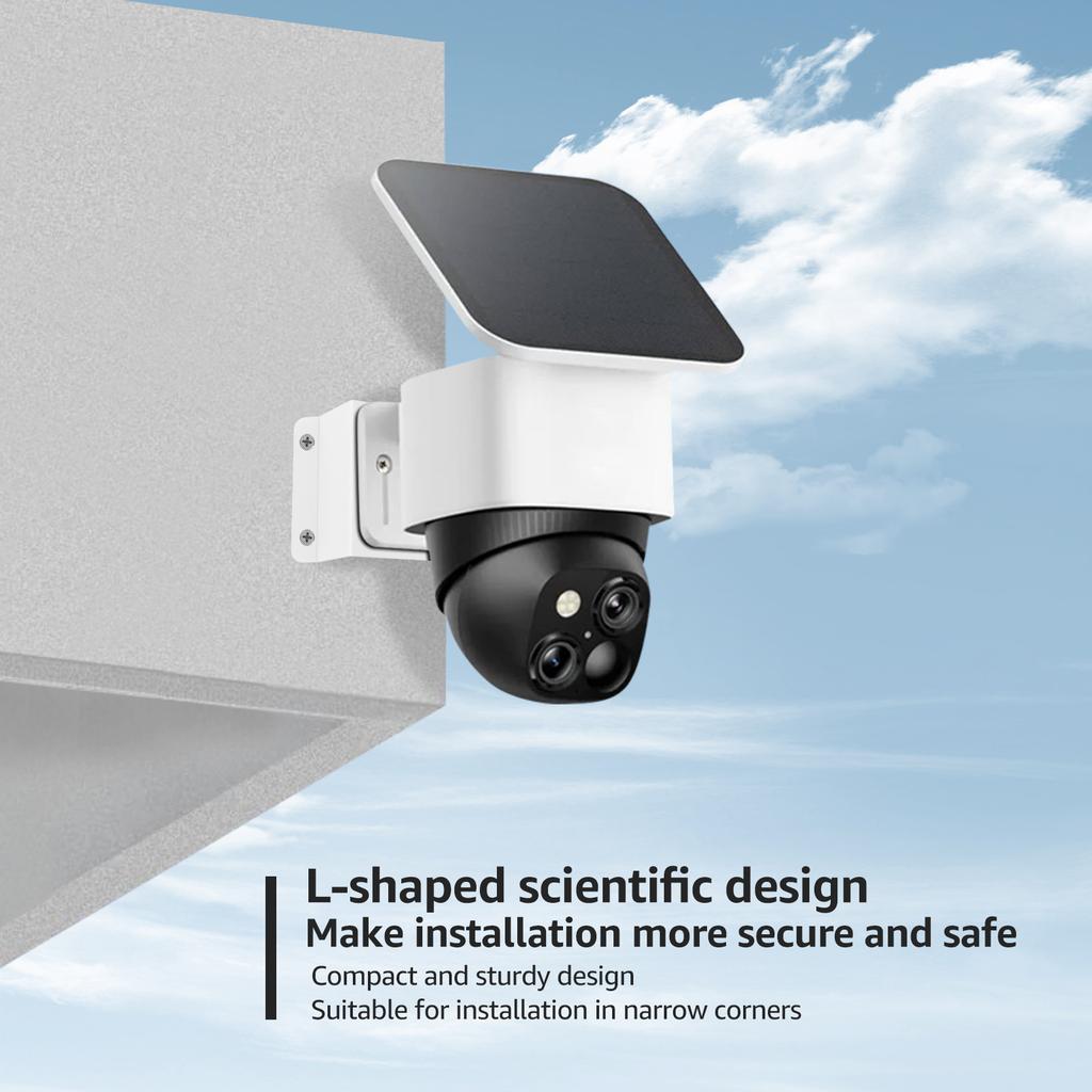 2Pcs Mounting Corner Metal Bracket Wide Angle Adapter Monitoring Area Up To 270° for Camera LED Wall/Stage Light and Solar Panel