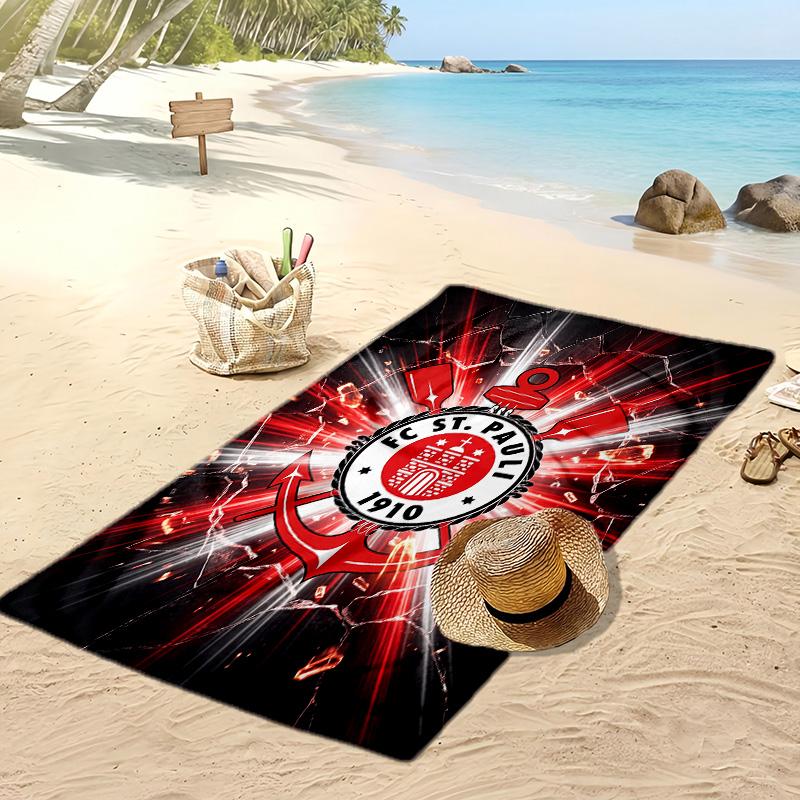 FC St. Pauli Football Print Beach Towel, Large Soft Quick Dry Towel for Beach Camping Swimming